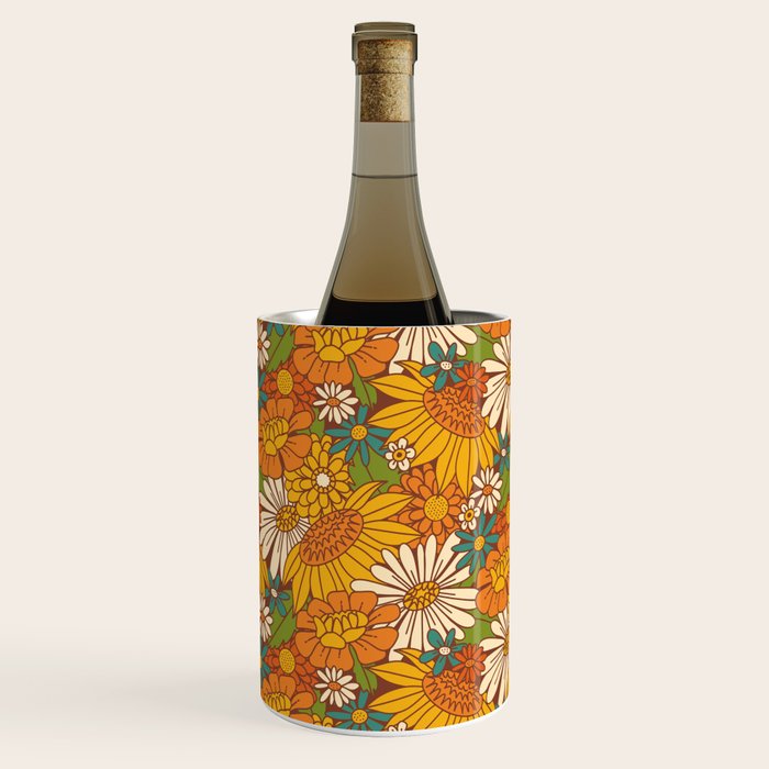 70s Retro Floral Wine Chiller Gallery Image 1