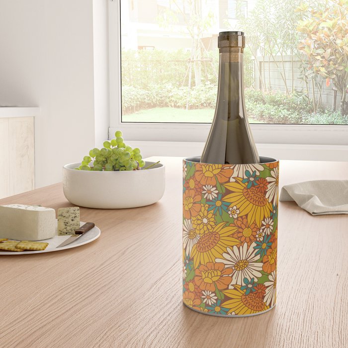 70s Retro Floral Wine Chiller Gallery Image 4