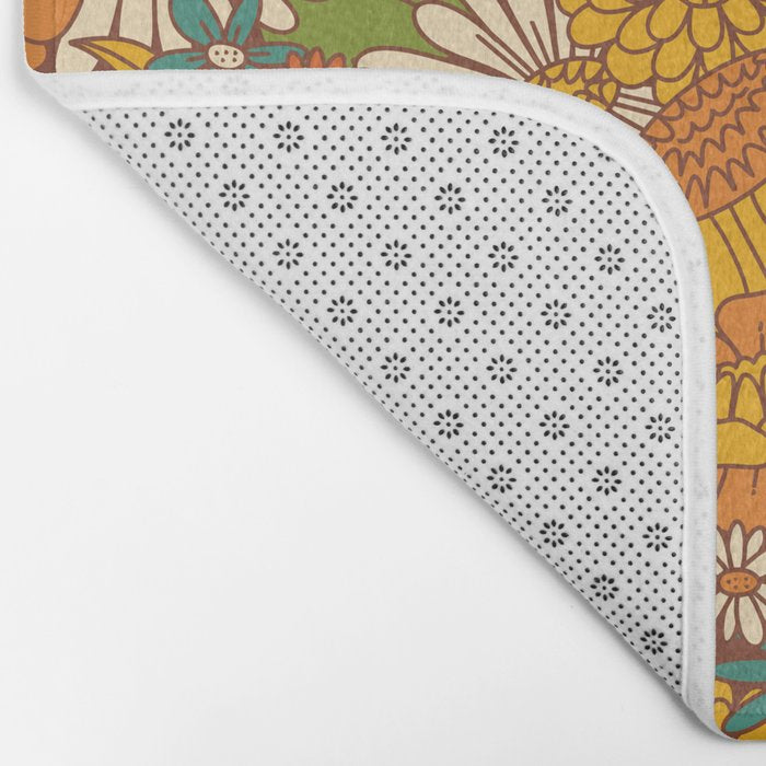 70s Retro Floral Bath Mat Gallery Image 2