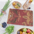Antique Distressed Red Silk with Palmettes and Birds Cutting Board Gallery Image 2