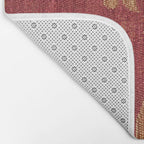 Antique Distressed Red Silk with Palmettes and Birds Bath Mat Gallery Image 2