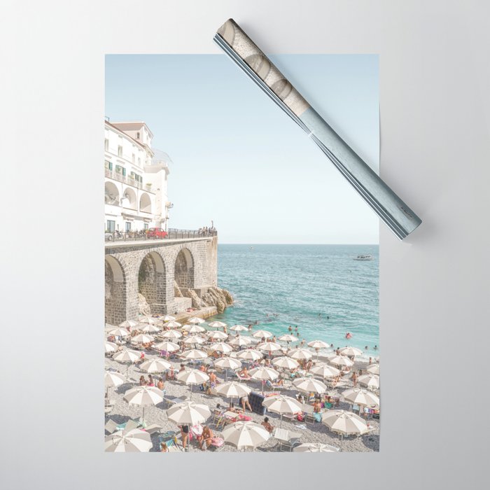 Marina Grande Beach Photo | Amalfi Coast Town In Italy Art Print | Summer Landscape Travel Photography Wrapping Paper Gallery Image 1