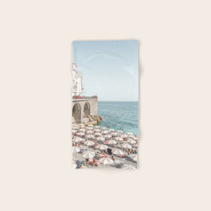 Marina Grande Beach Photo | Amalfi Coast Town In Italy Art Print | Summer Landscape Travel Photography Bath Towel Gallery Image 1