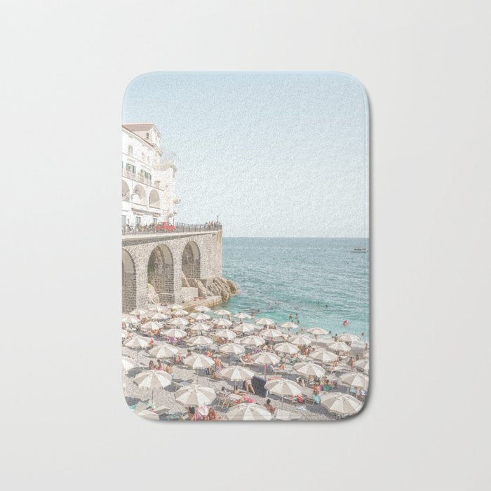 Marina Grande Beach Photo | Amalfi Coast Town In Italy Art Print | Summer Landscape Travel Photography Bath Mat Gallery Image 1