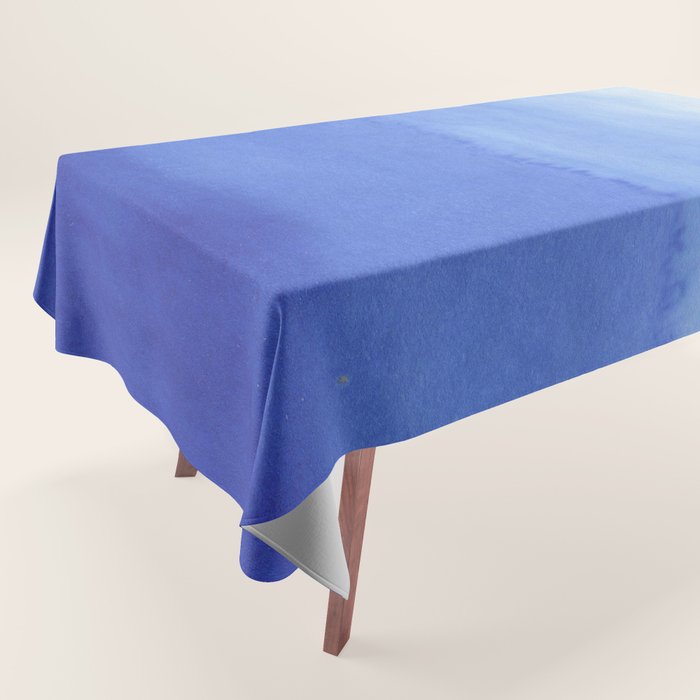 Hand painted navy blue aqua watercolor ombre pattern Tablecloth Gallery Image 1