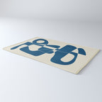 Minimal Abstract Cobalt Rug Gallery Image 3