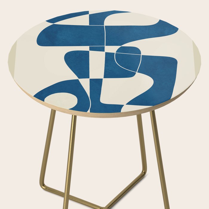 Minimal Abstract Cobalt Side Table Gallery Image 2