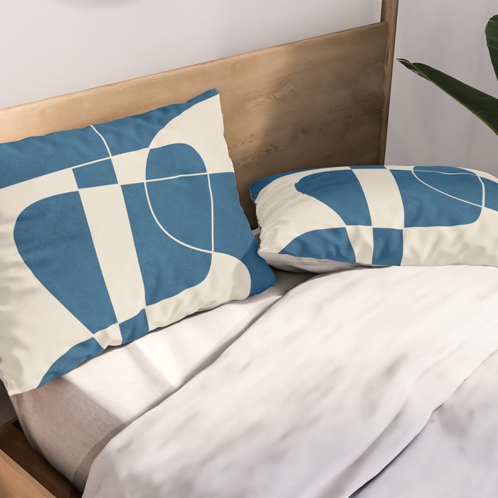 Minimal Abstract Cobalt Pillow Sham Gallery Image 2
