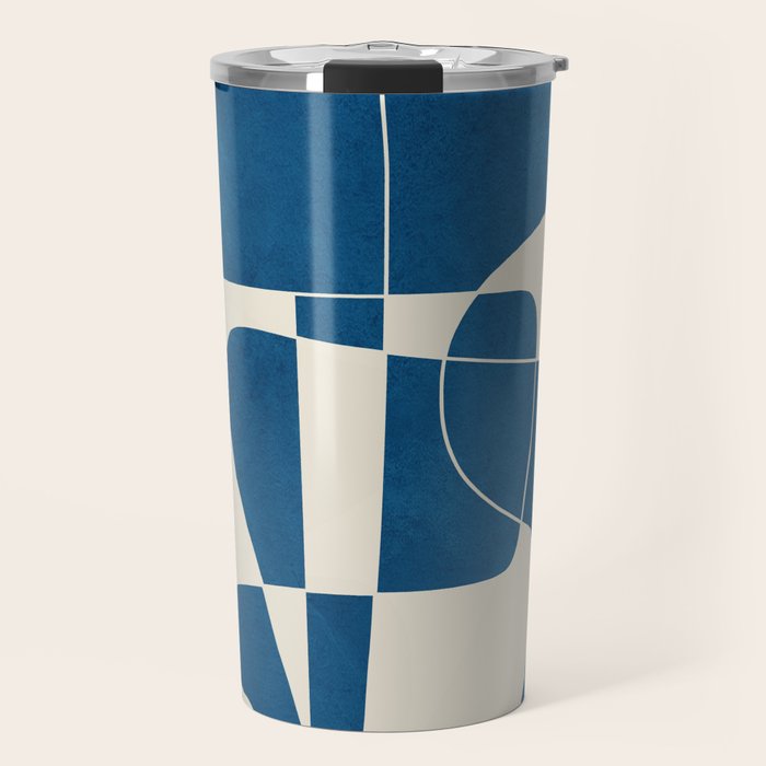 Minimal Abstract Cobalt Travel Mug Gallery Image 1