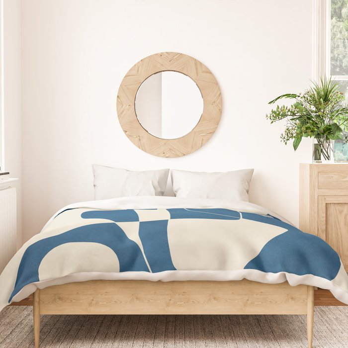 Minimal Abstract Cobalt Duvet Cover Gallery Image 3