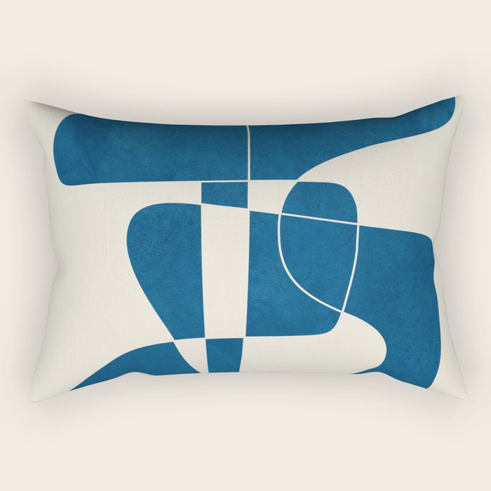 Minimal Abstract Cobalt Rectangular Pillow Gallery Image 2