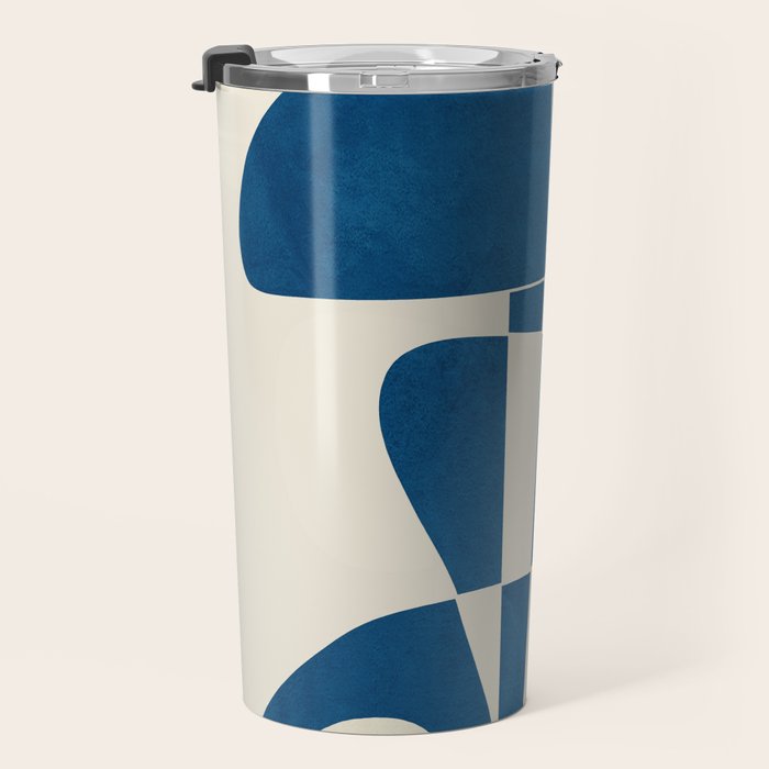 Minimal Abstract Cobalt Travel Mug Gallery Image 3