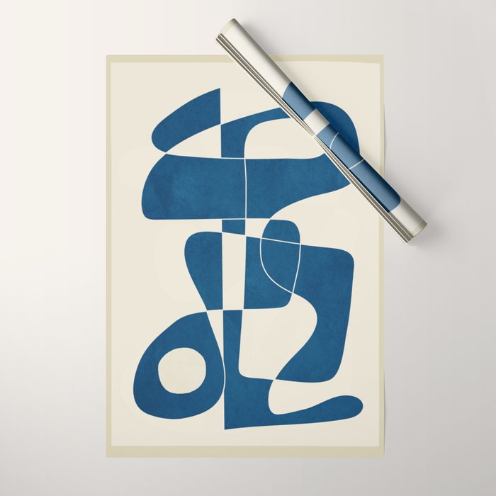 Minimal Abstract Cobalt Wrapping Paper Gallery Image 1
