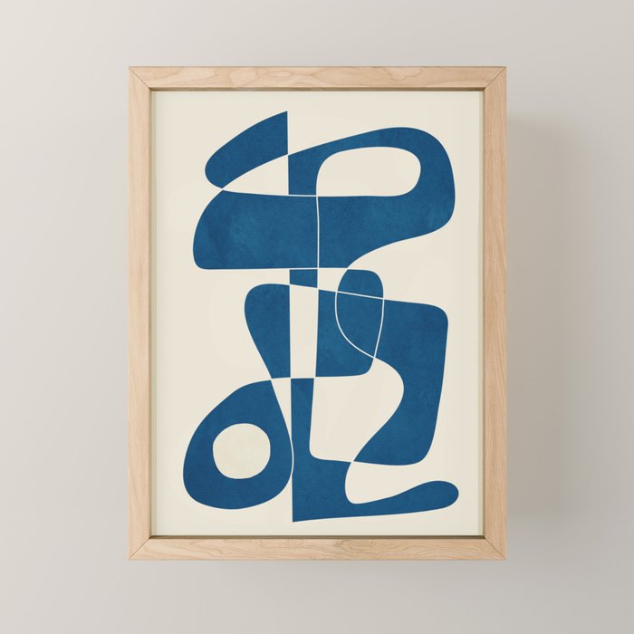 Minimal Abstract Cobalt Mini Art Print Gallery Image 1