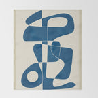 Minimal Abstract Cobalt Throw Blanket Gallery Image 2