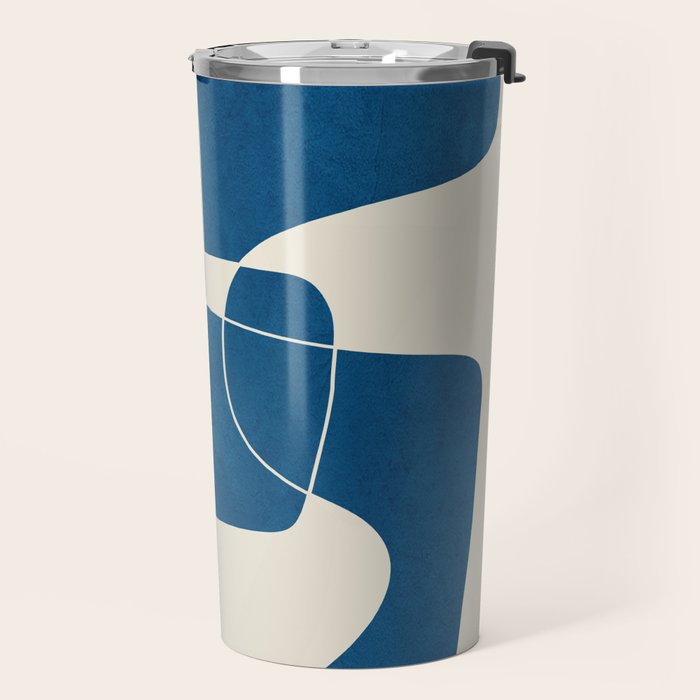 Minimal Abstract Cobalt Travel Mug Gallery Image 2