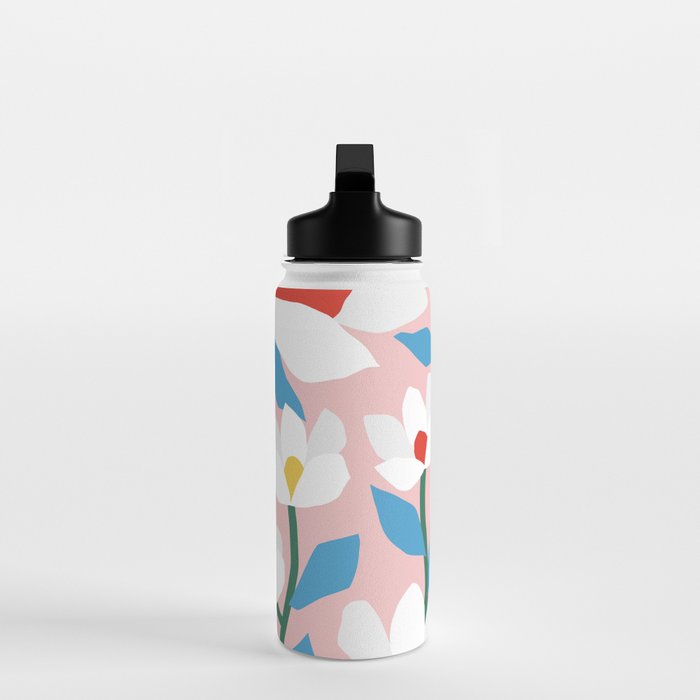 White Spring Florals Water Bottle Gallery Image 3