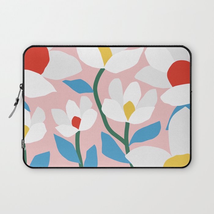 White Spring Florals Laptop Sleeve Gallery Image 1