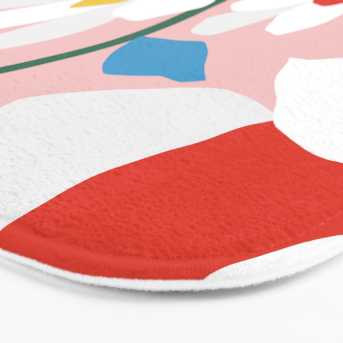 White Spring Florals Bath Mat Gallery Image 3