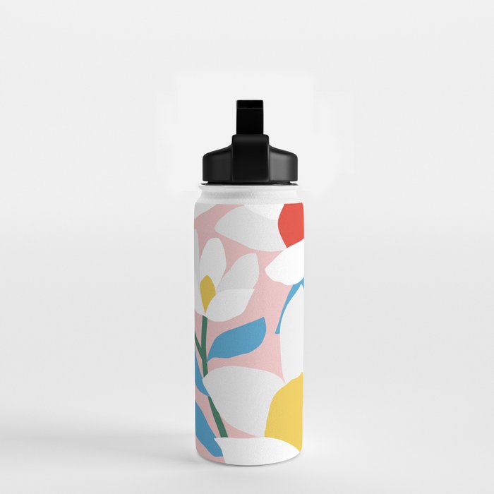 White Spring Florals Water Bottle Gallery Image 2