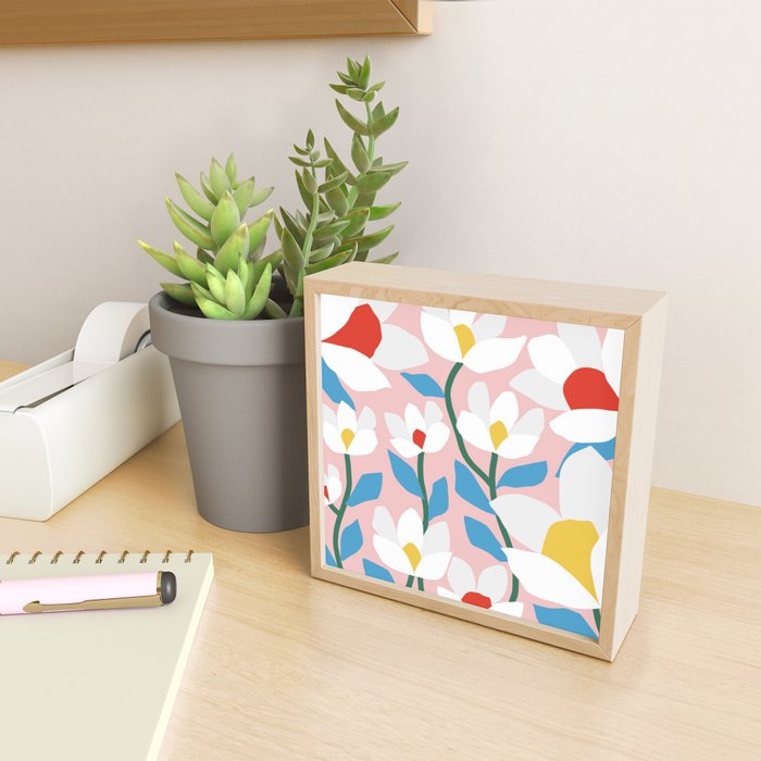 White Spring Florals Mini Art Print Gallery Image 2