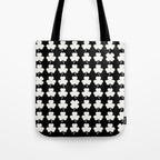 Clovers II Black and White Botanical Pattern Tote Bag Gallery Image 1