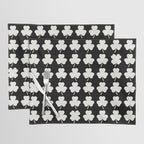 Clovers II Black and White Botanical Pattern Placemat Gallery Image 1