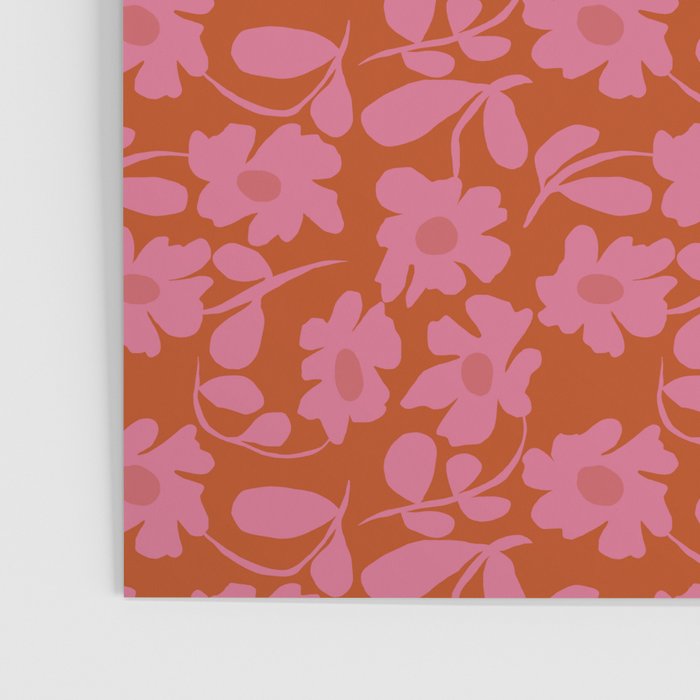 Pink and Orange floral Poster Gallery Image 3