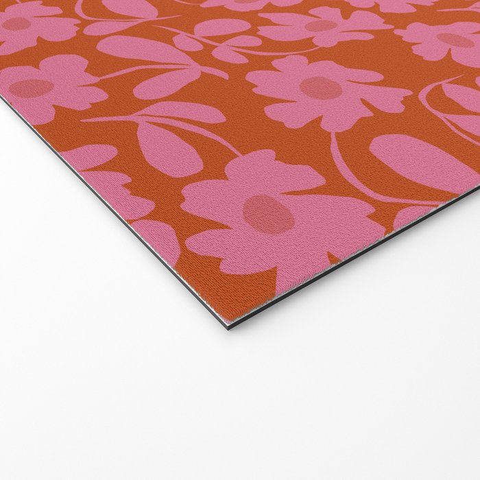Pink and Orange floral Welcome Mat Gallery Image 2
