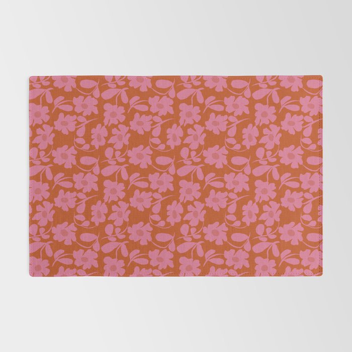 Pink and Orange floral Rug Gallery Image 2