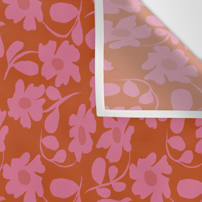 Pink and Orange floral Wall Tapestry Gallery Image 3