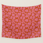 Pink and Orange floral Wall Tapestry Gallery Image 4