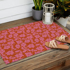 Pink and Orange floral Outdoor Rug Gallery Image 2