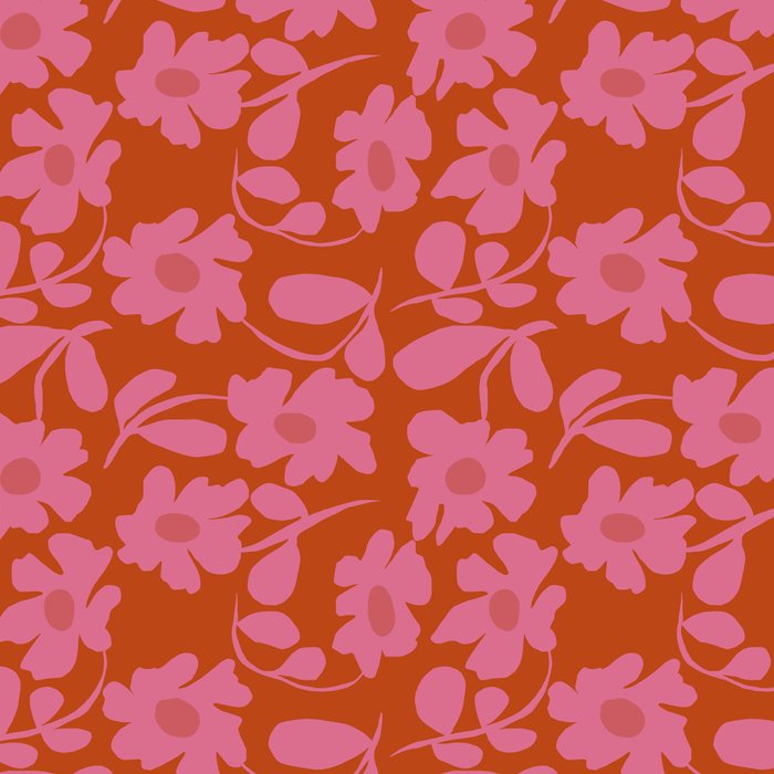 Pink and Orange floral Coffee Mug Gallery Image 2