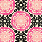 Folk Art Mandala - black, pink, and cream Coffee Mug Gallery Image 2