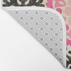 Folk Art Mandala - black, pink, and cream Bath Mat Gallery Image 2