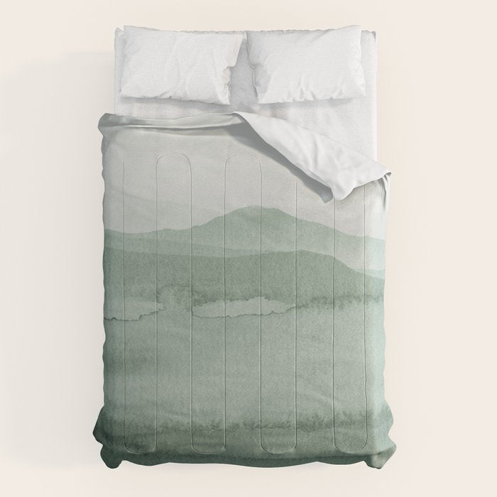 Abstract 1 Watercolor Sage Green Art Print By LandSartprints Comforter Gallery Image 6