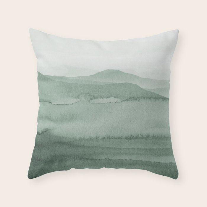 Abstract 1 Watercolor Sage Green Art Print By LandSartprints Throw Pillow Gallery Image 6