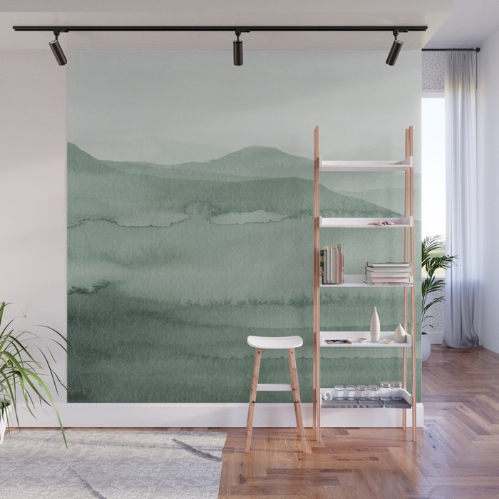 Abstract 1 Watercolor Sage Green Art Print By LandSartprints Wall Mural Gallery Image 1