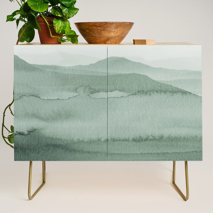 Abstract 1 Watercolor Sage Green Art Print By LandSartprints Credenza Gallery Image 1