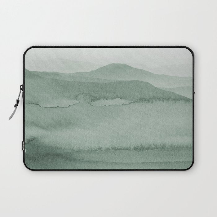 Abstract 1 Watercolor Sage Green Art Print By LandSartprints Laptop Sleeve Gallery Image 1