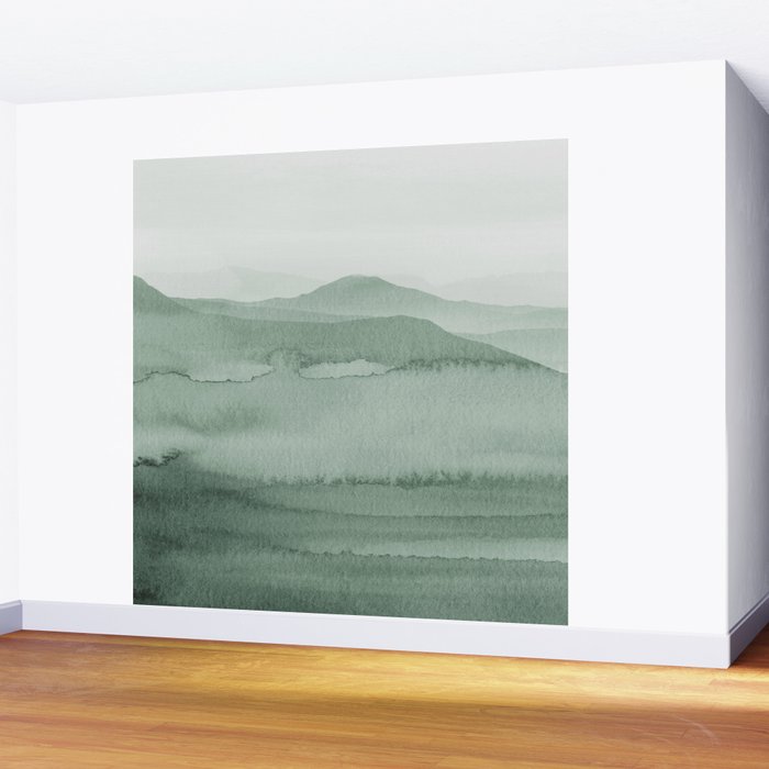 Abstract 1 Watercolor Sage Green Art Print By LandSartprints Wall Mural Gallery Image 2