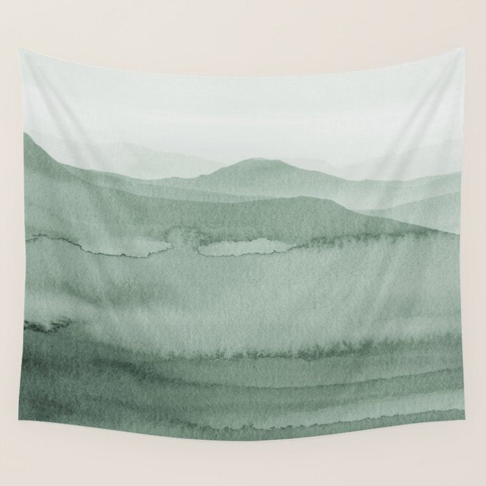 Abstract 1 Watercolor Sage Green Art Print By LandSartprints Wall Tapestry Gallery Image 4