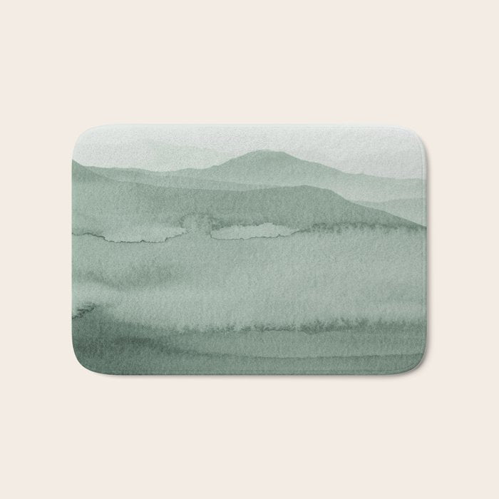 Abstract 1 Watercolor Sage Green Art Print By LandSartprints Bath Mat Gallery Image 1