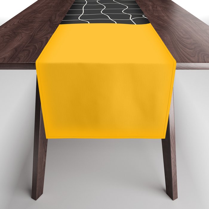 Sunkissed Gold | Warp Grid: Midnight Black Edition Table Runner Gallery Image 1