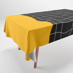 Sunkissed Gold | Warp Grid: Midnight Black Edition Tablecloth Gallery Image 1