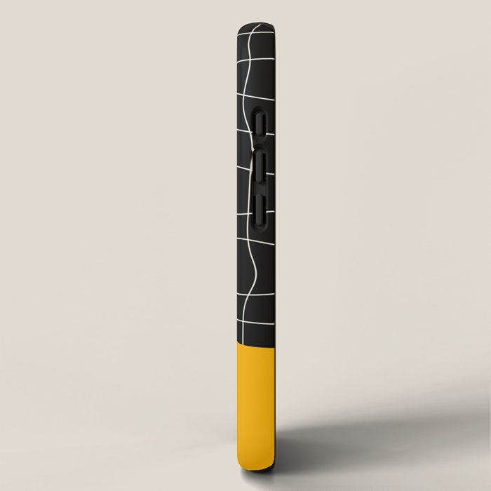 Sunkissed Gold | Warp Grid: Midnight Black Edition iPhone Case Gallery Image 2