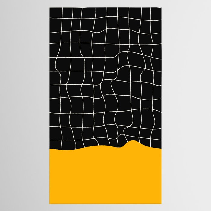 Sunkissed Gold | Warp Grid: Midnight Black Edition Tablecloth Gallery Image 2