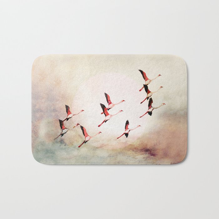 Flock of Flamingos Bath Mat Gallery Image 1