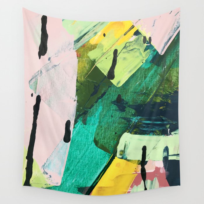 Hopeful[4] - a bright mixed media abstract piece Wall Tapestry Gallery Image 1